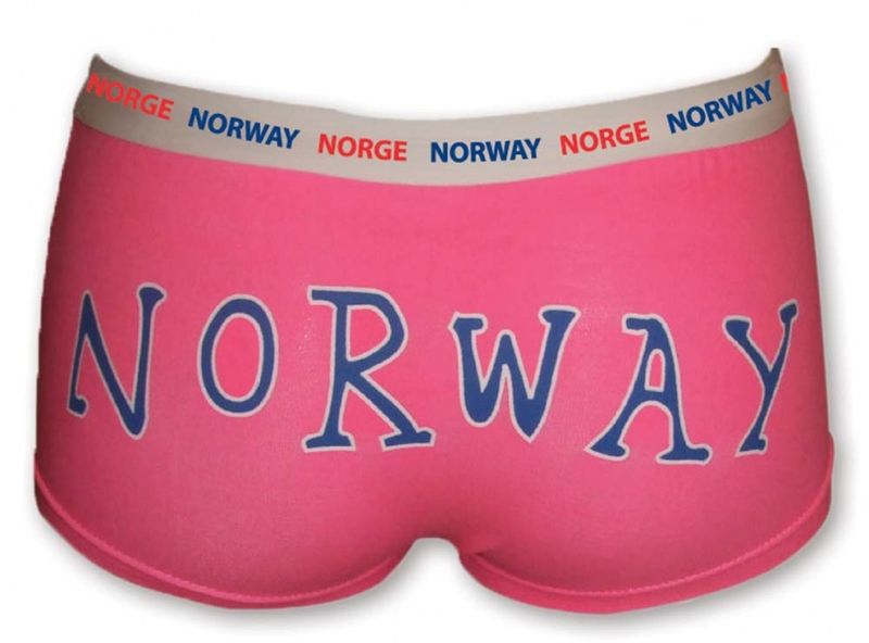 Women Boxers, pink with norwegian flag