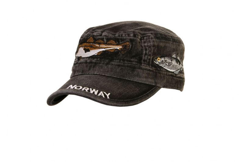 Cap - Army modell med fiskemotiv - Svart