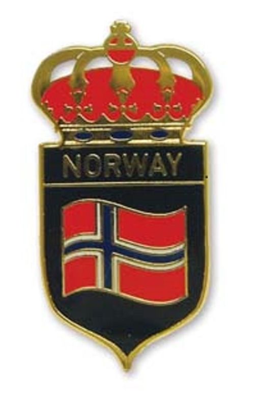 Pin - Norsk flagg - Skjold med krone