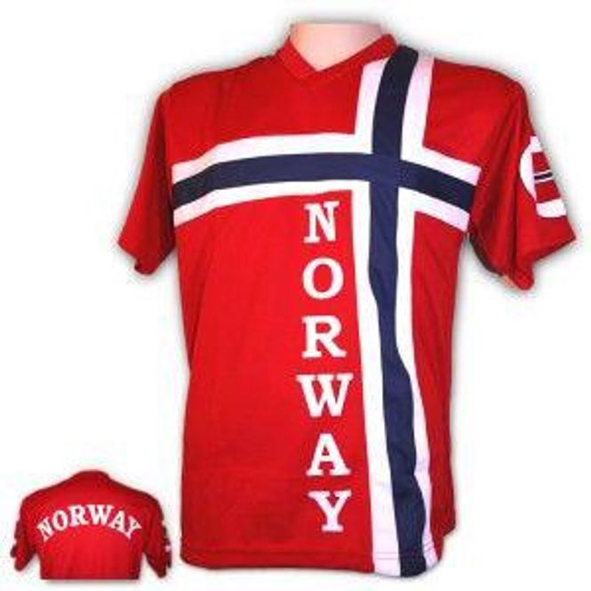 Hovedbilde Supporter t-skjorte i norsk flagg, voksen