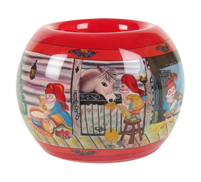 Main Image Hand painted candel bowl, Juletime spirit